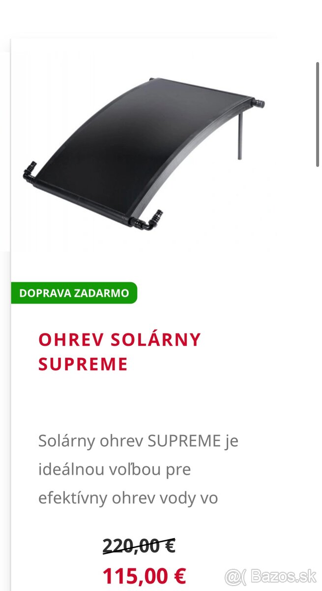 Predám Solarny ohrev