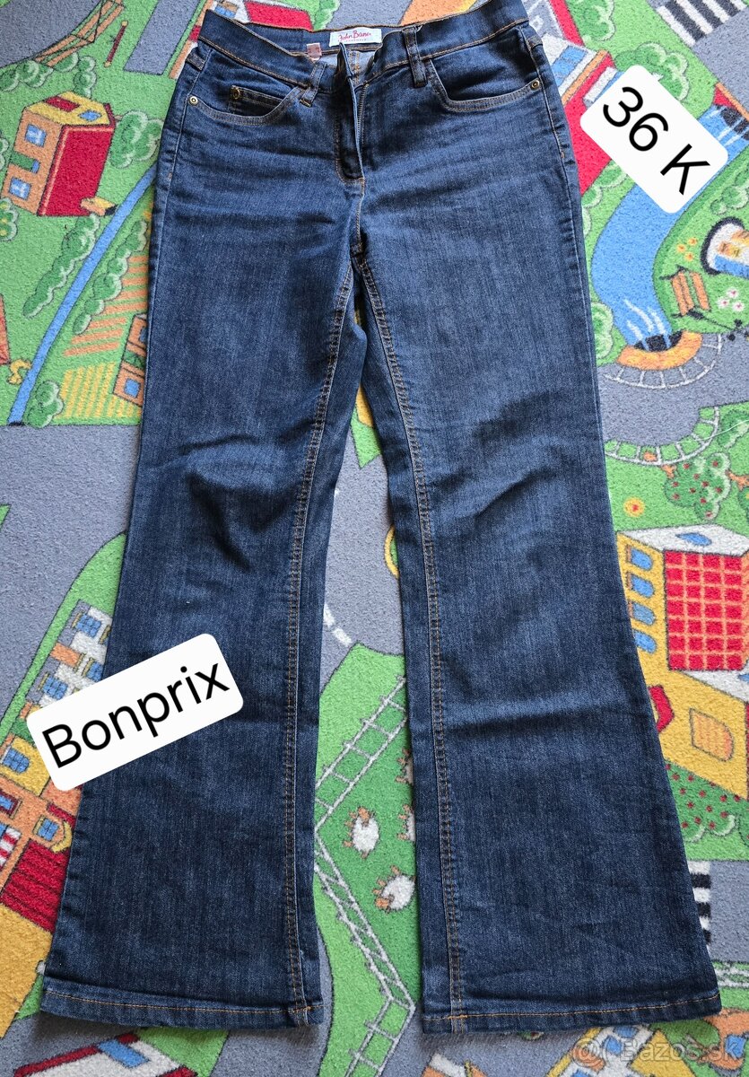 Damske rifle džínsy 36 bootcut