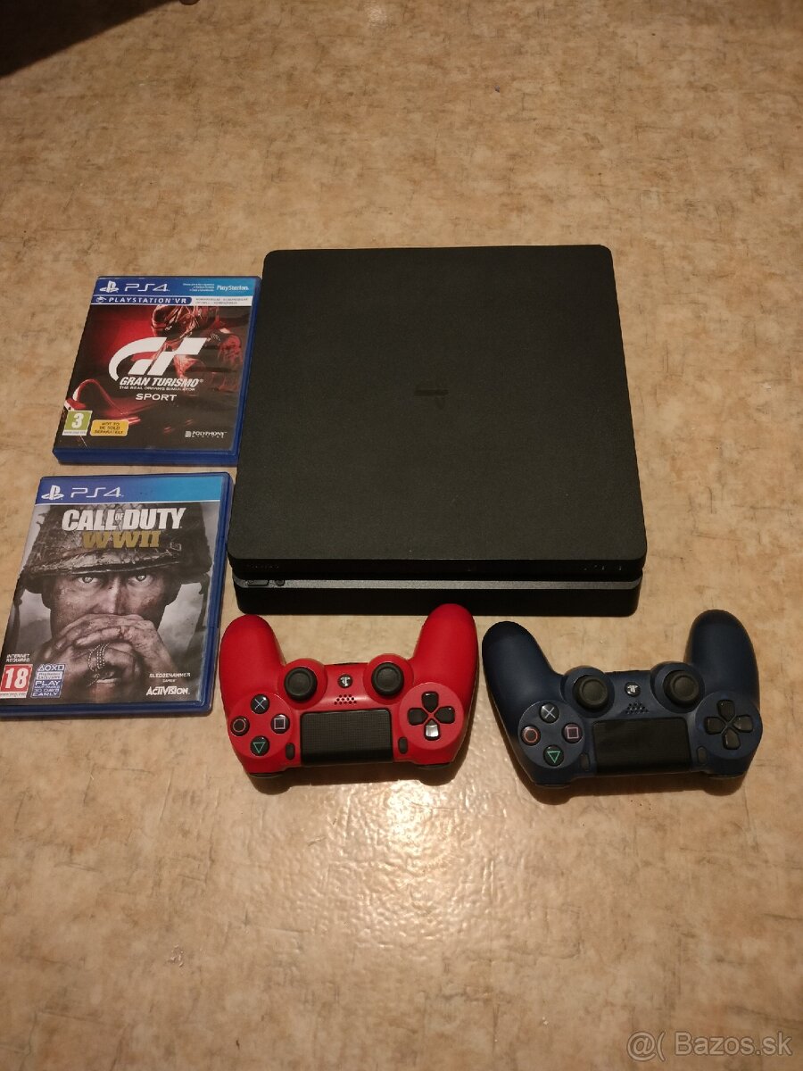 Playstation 4 slim 2x ovladač 2 hry