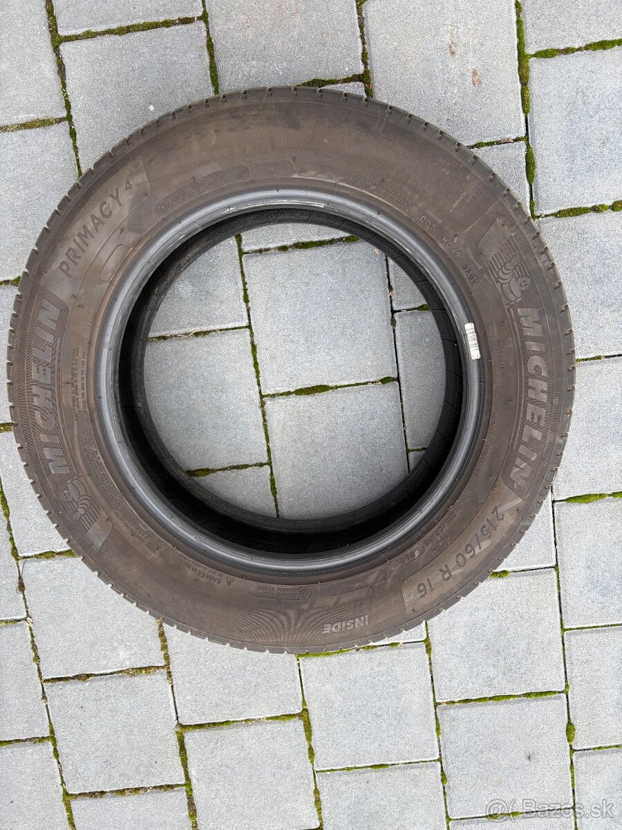 Predám letnú pneumatiku Michelin Primacy 4 – 215/60 R16