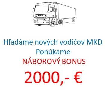 vodič sk.C, náborový bonus 2000,-€