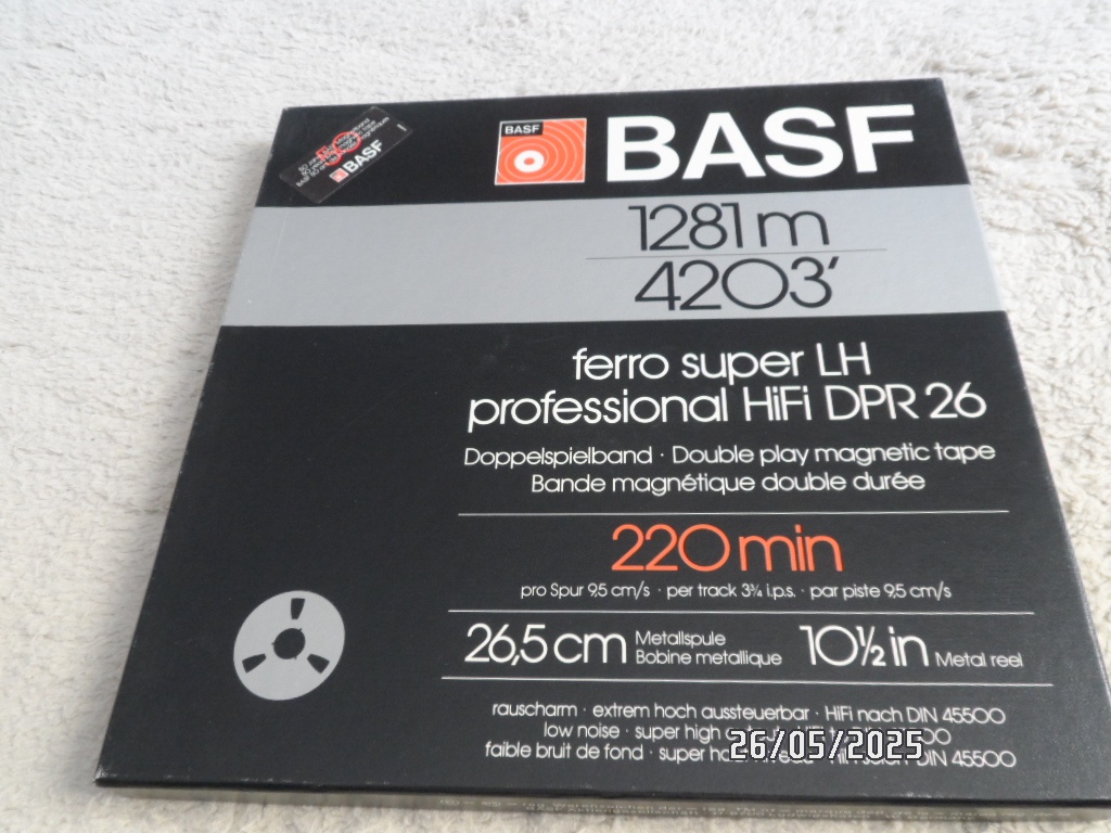 Mgf. pás BASF DPR-26 HiFi LH na Alu cievke d. 26,5cm