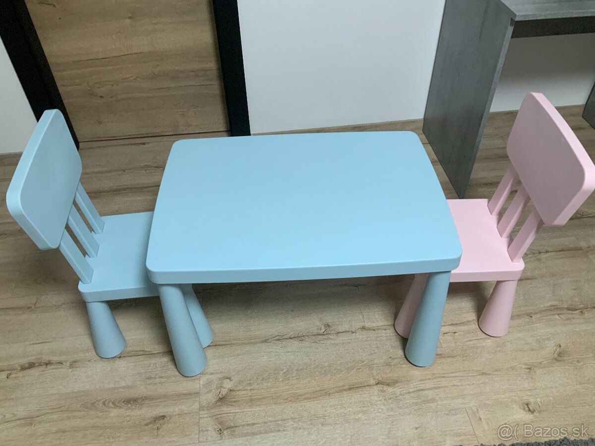 Stol a 2x stolicka - Ikea seria Mamut
