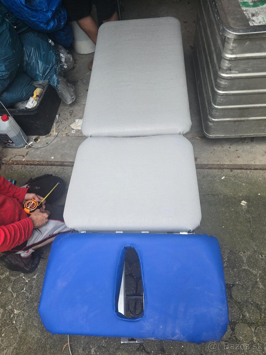 Elektrické Masážní lehátko béžovo modré 1motor