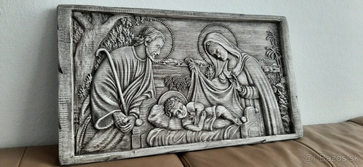 Drevený obraz Svätá rodina-57×32cm-2.5cm