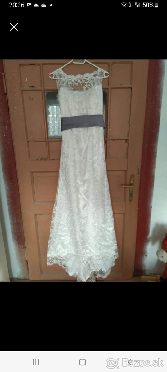 Svadobné šaty biele s bolerkom a kruhom