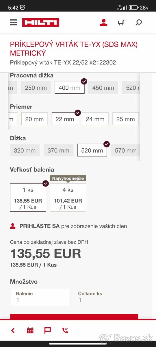 Príklepové vrtáky HILTI TE-YX (SDS Max)