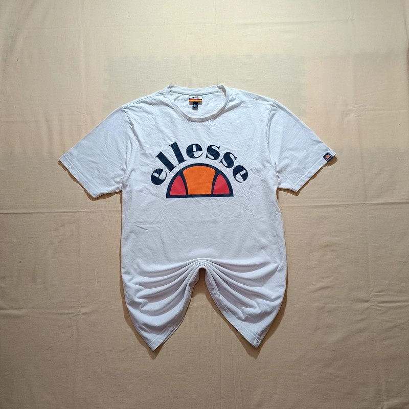 Ellesse biele tričko s potlačou letné tričko L