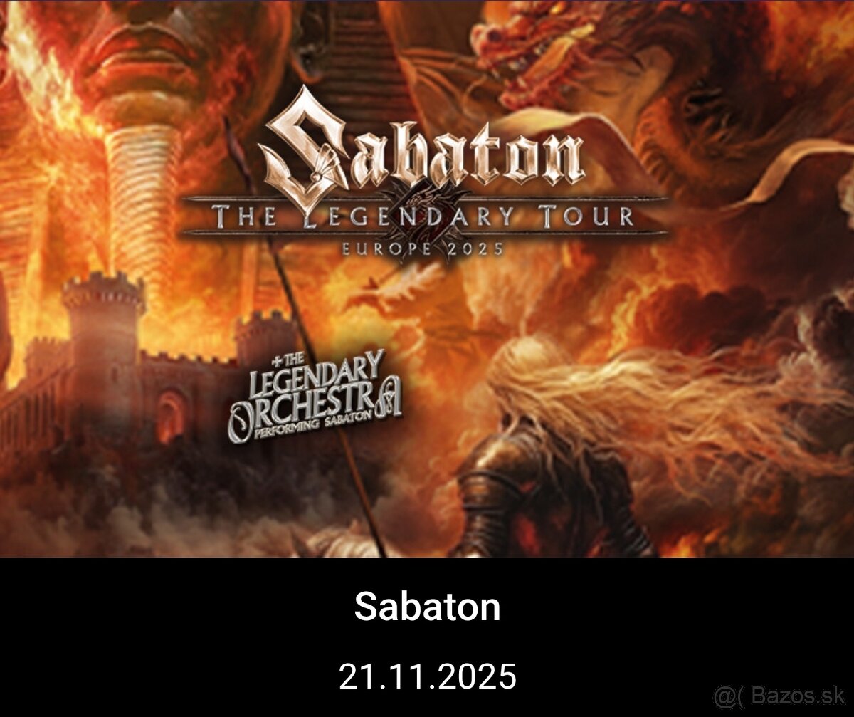 Sabaton 21.11.2025 Viedeň - lístok