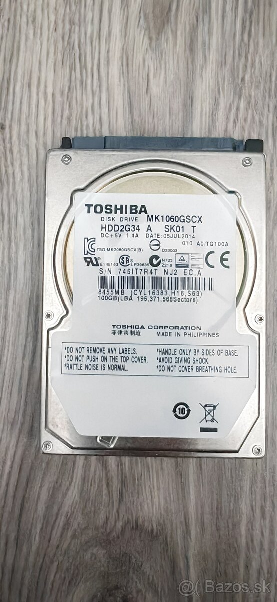 Toshiba 100gb 2,5