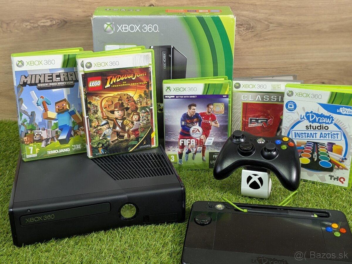 Xbox 360 Slim, 1 ovládač, 5 hier + tablet na kreslenie
