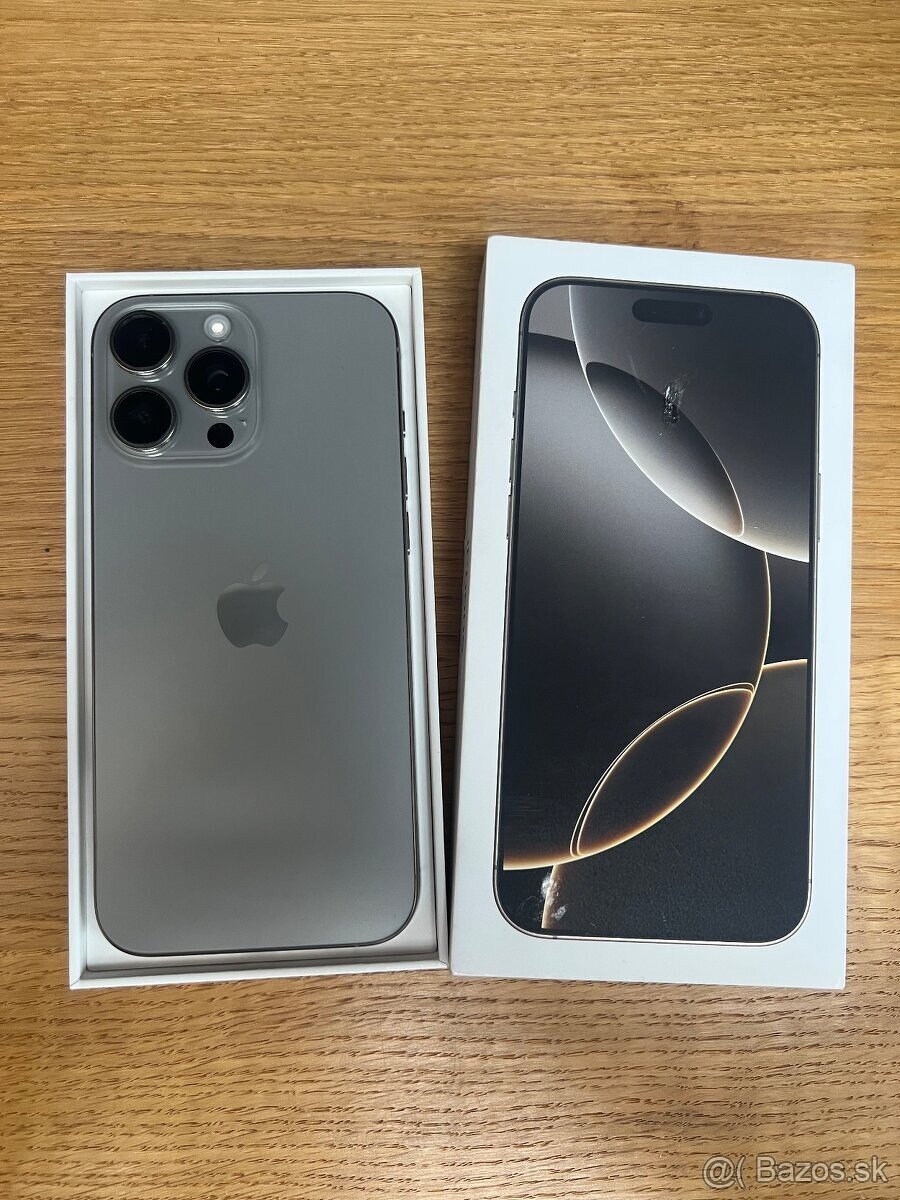 Predám iPhone 16 PRO MAX 256GB, eSIM ONLY, VOLNY, TOP stav