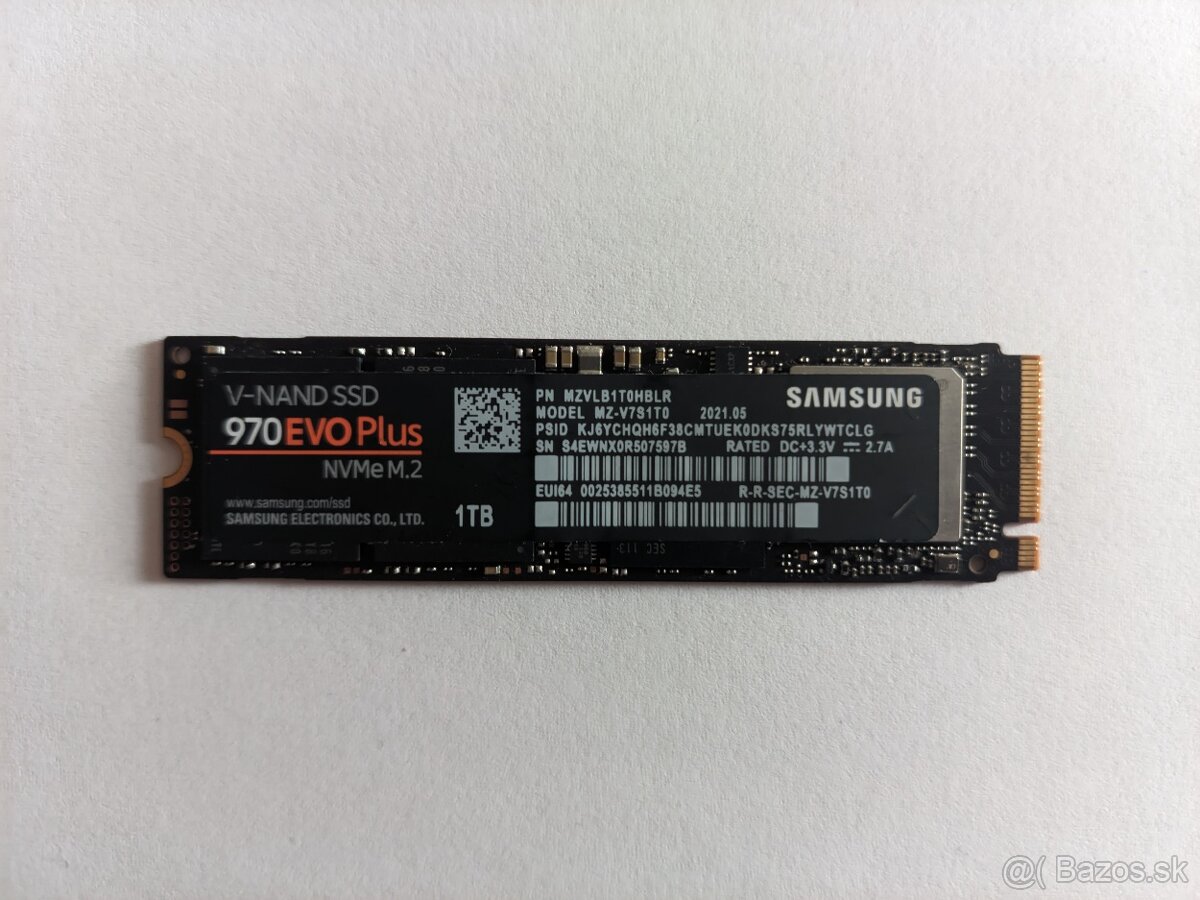 Samsung 970 EVO Plus 1TB, M.2 2280, NVMe