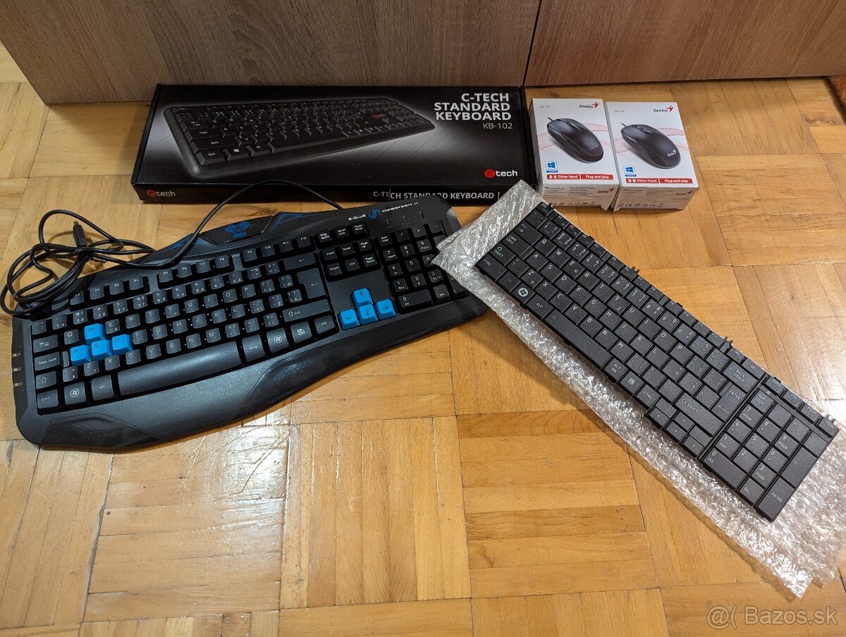 Rôzne klávesnice a počítačové myši