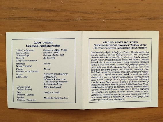 Certifikáty k eurovým proof minciam