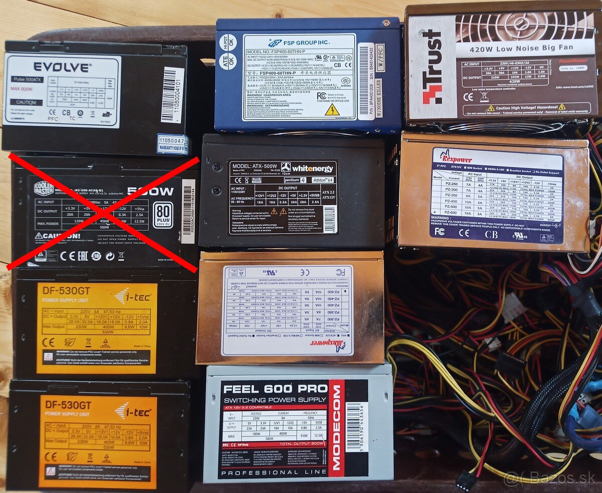 Repasované plne funkčné ATX 400-600W zdroje