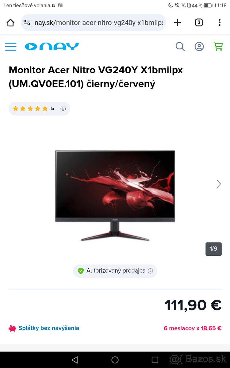 Monitor acer nitro VG240Y