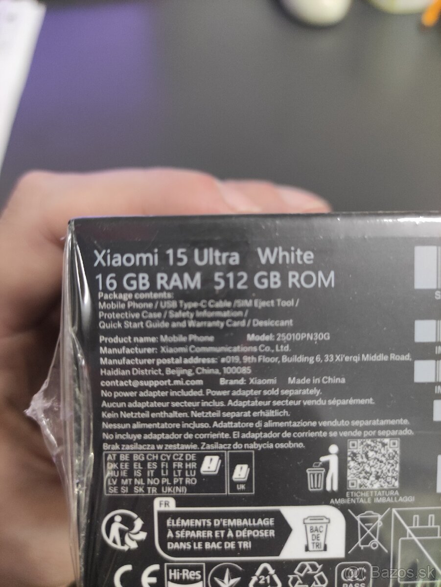 Xiaomi 15 ultra white novy nerozbaleny
