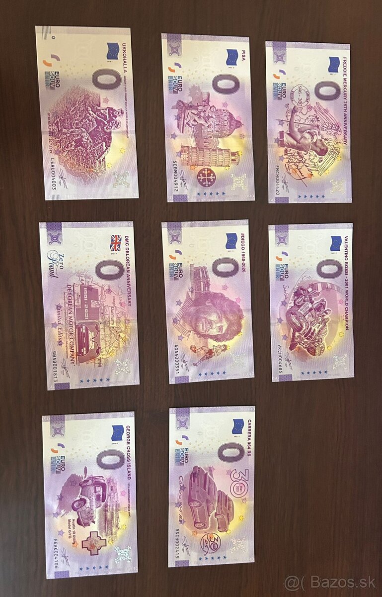 Predám zberateľské 0€ bankovky