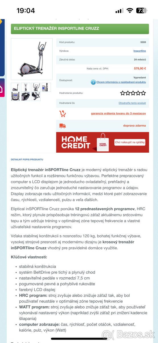 Orbitrek Insportline cruzz