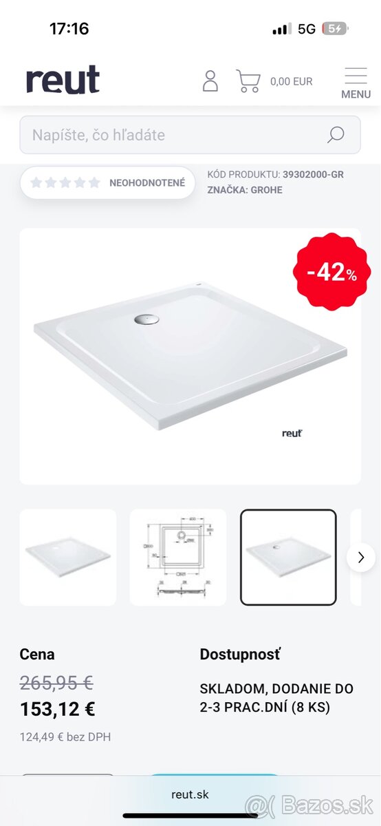 Sprchova vanička Grohe