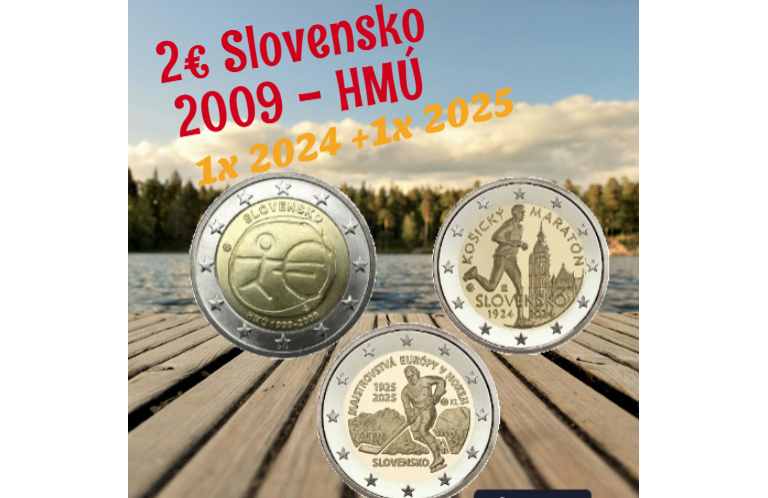 🪙 Jedinečný set 2€ pamätné mince SR– Od začiatku po finále