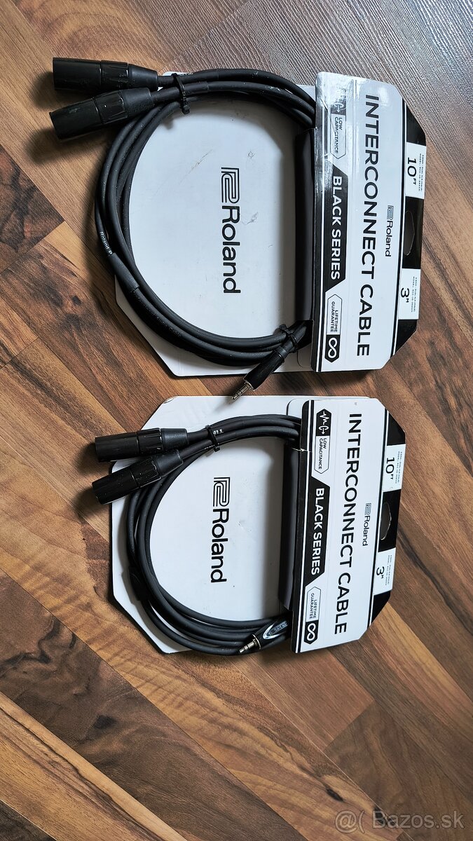 Predám 2x 3m ROLAND INTERCONNECT kábel