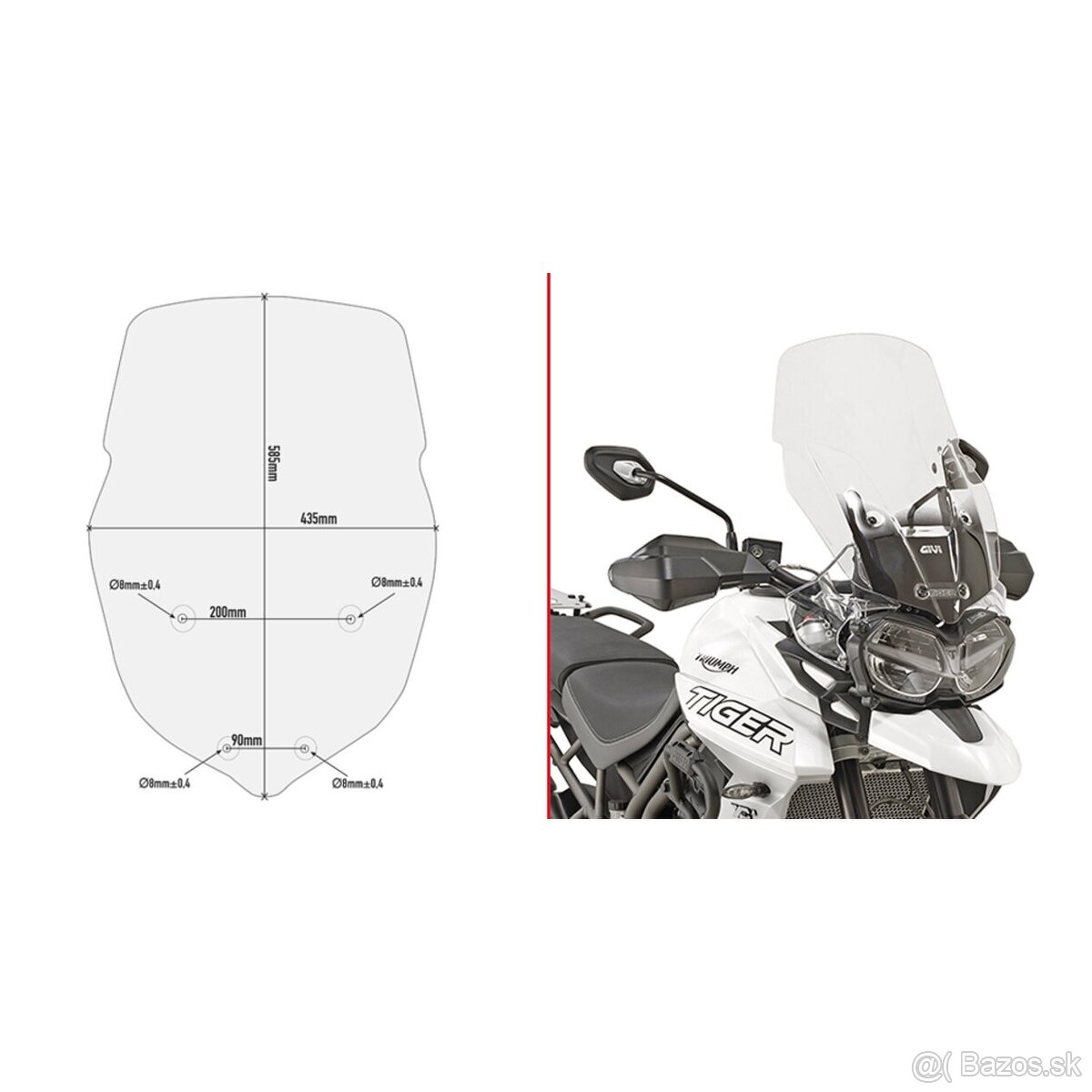 Zvýšené plexi na Tiger 800