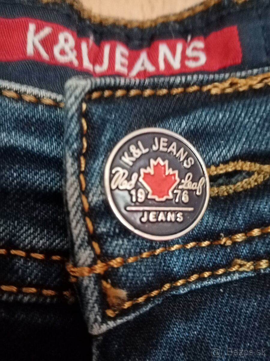 DŽÍNSY-NOVÉ-ZNAČKOVÉ: K&L JEANS DENIM - MADE in KANADA-ZĽAVA