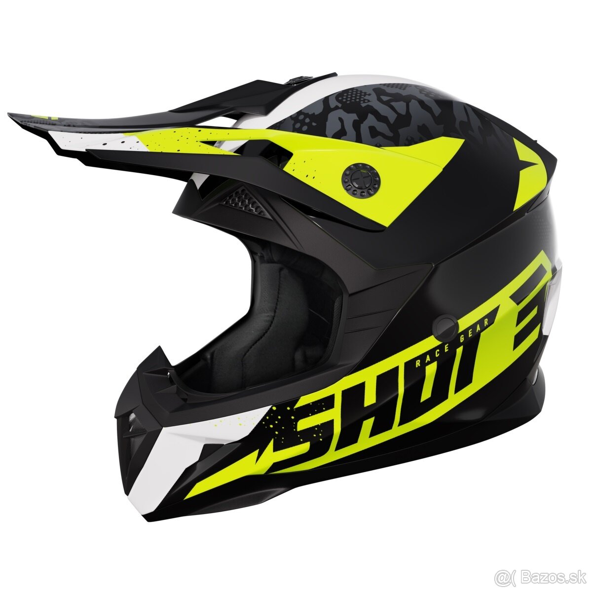 juniorská mx atv enduro helma okuliare shot žltá
