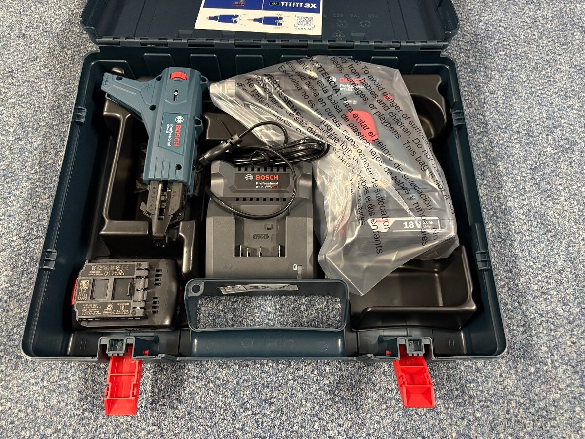 BOSCH GTB 185-LI s GMA55 - Aku skrutkovač na sadrokartón