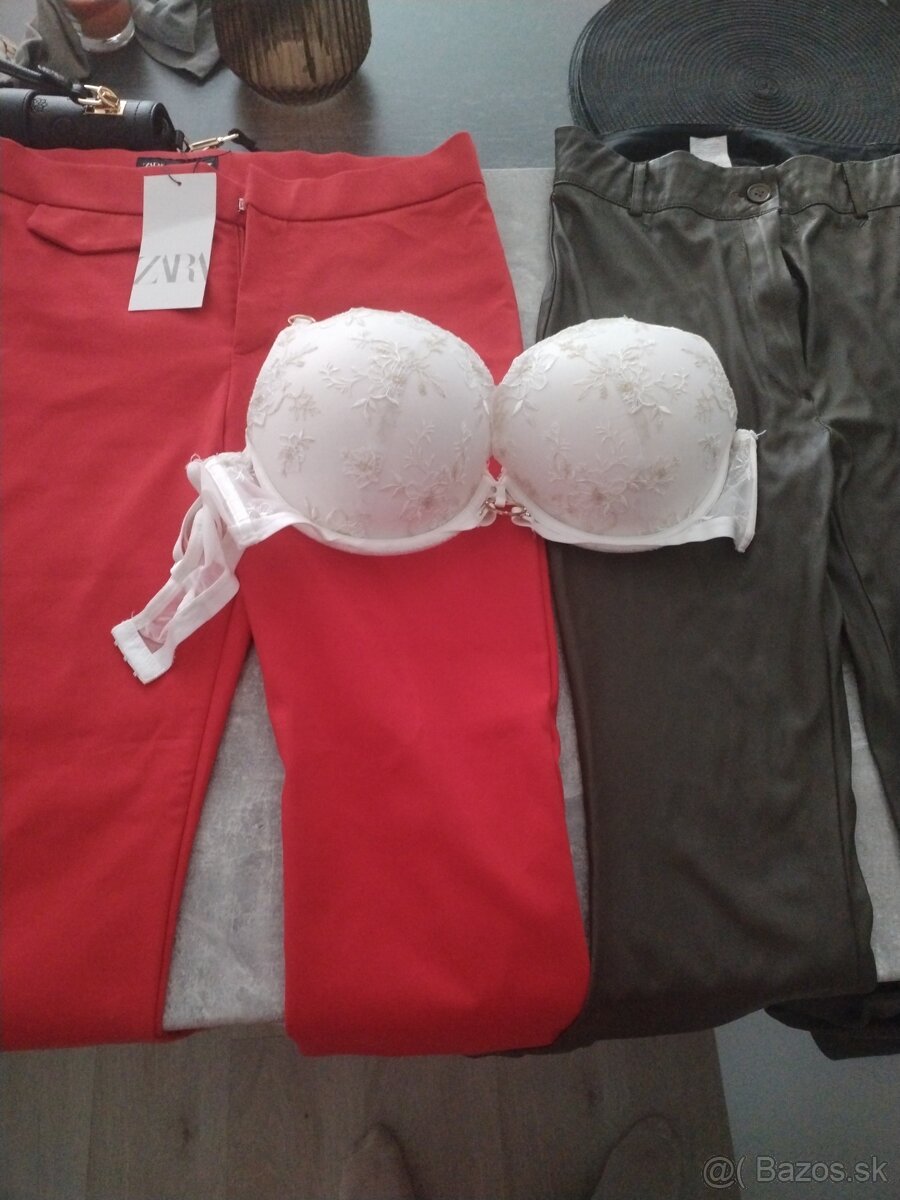 Zara nohavice nové podprsenka nová a kožené nohavice použite