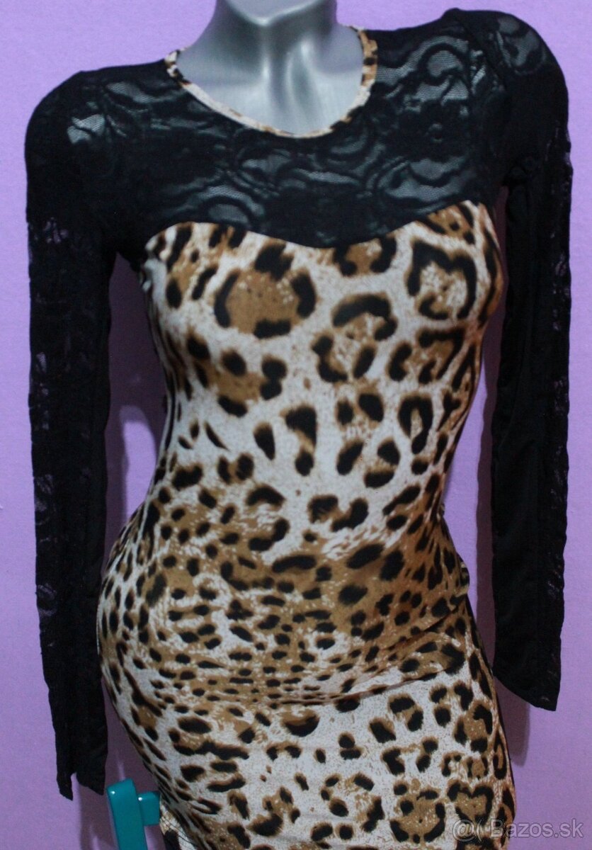 saty s cipkou a tigrovanym vzorom