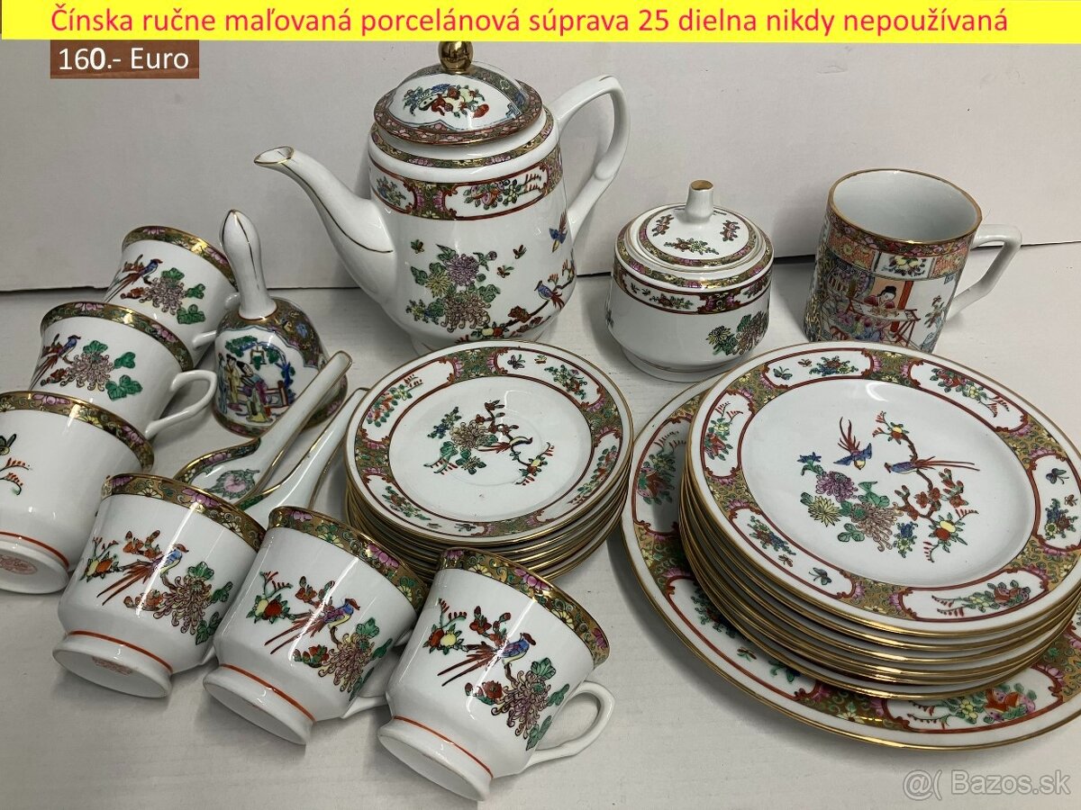 Ručne maľovaná 25 dielna porcelánová súprava