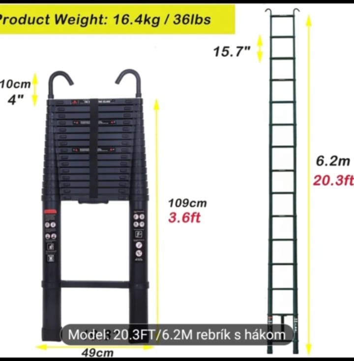 Výsuvný rebrík 6,2 m