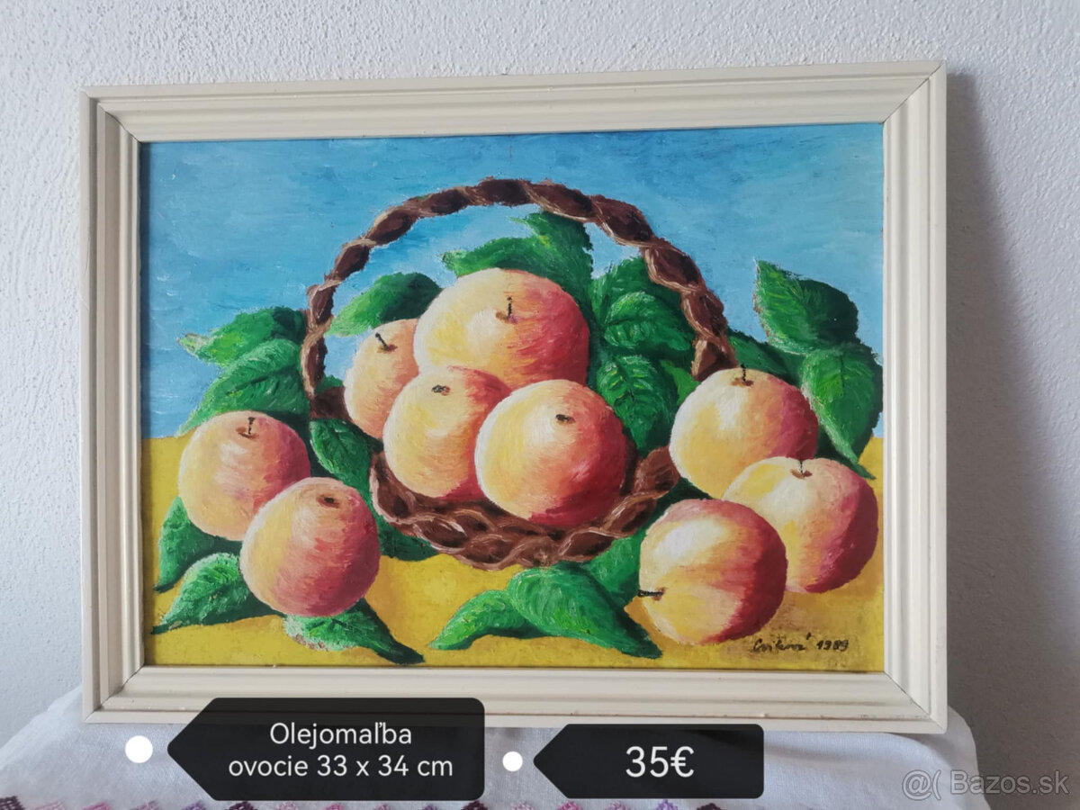 Obrazy olejomaľba ovocie a Palmy lesk