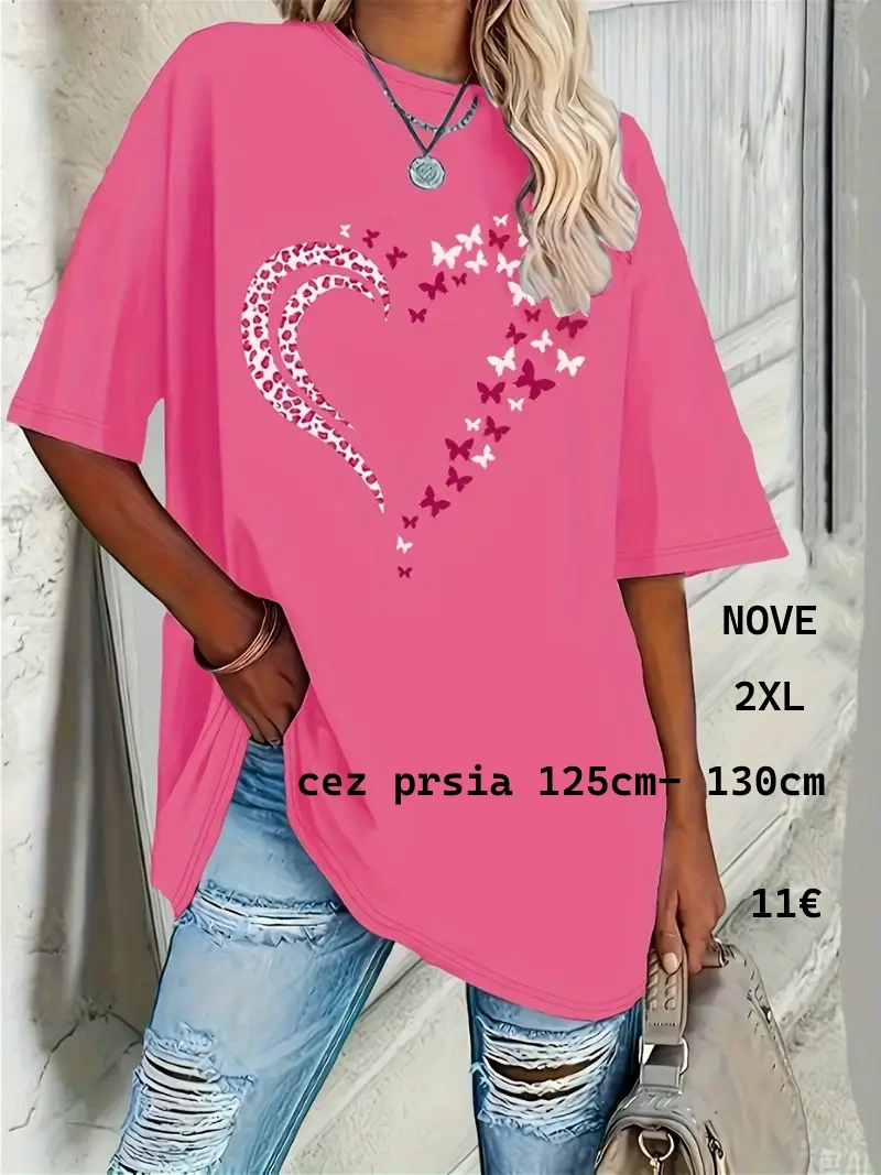 Tričko ružove 2XL , 3XL NOVE