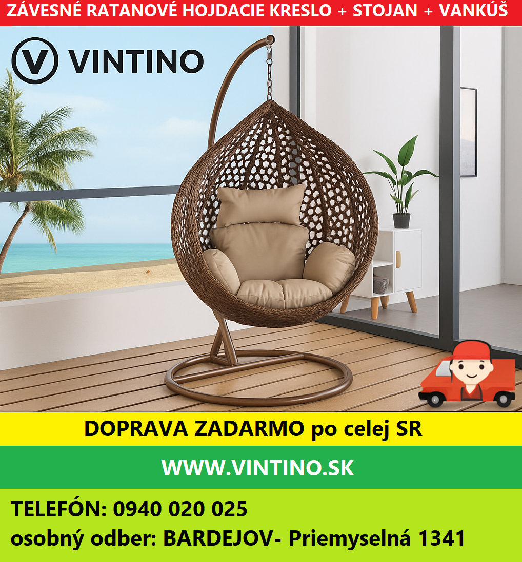 Ratanové zavesne hojdacie kreslo, dvojkreslo - Skvela cena