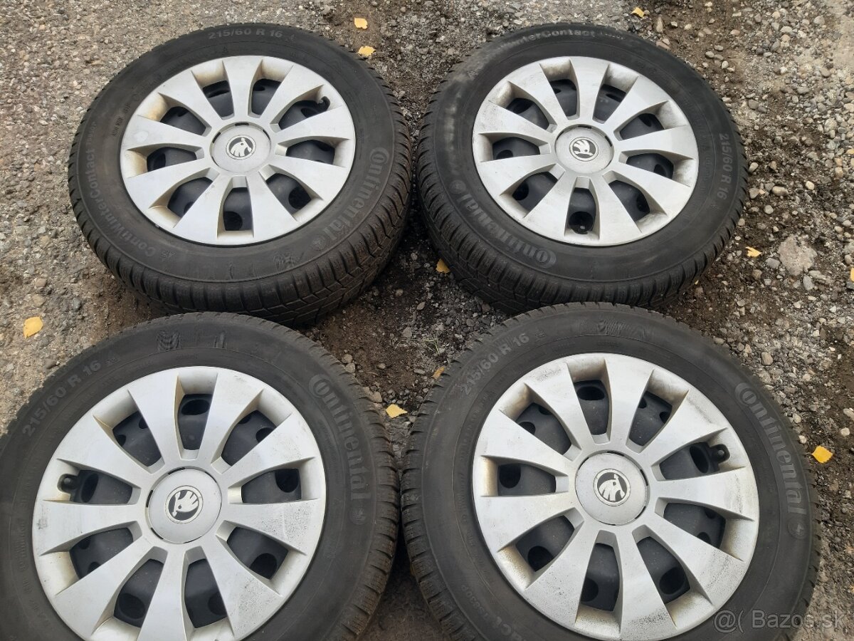 PLECHOVE DISKY 5x112r16 obuté zimné pneu