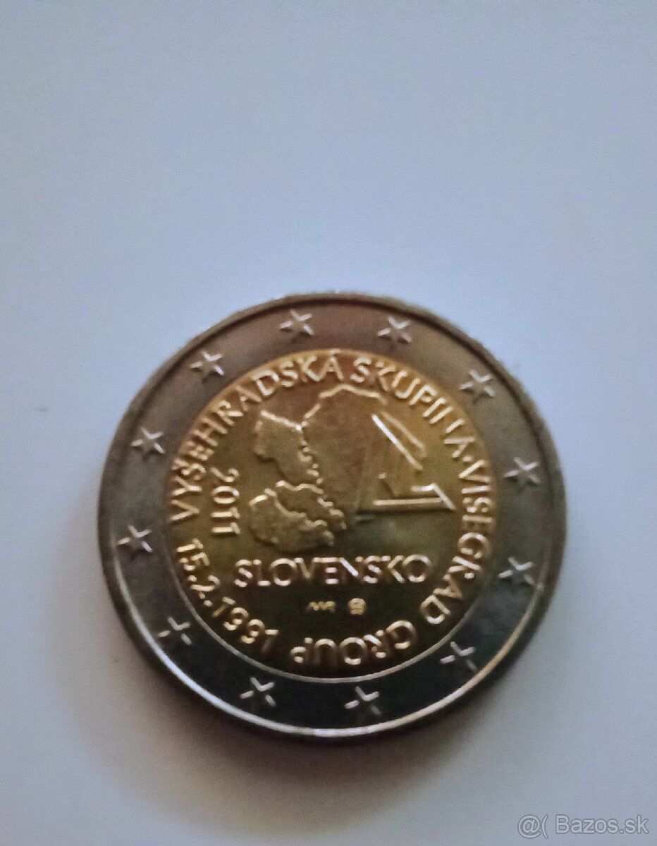 2 eurova minca  Slovensko 2011- Vyšehradská skupina