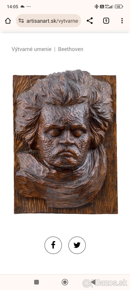 Jozef Ostrovsky drevorezba Beethoven