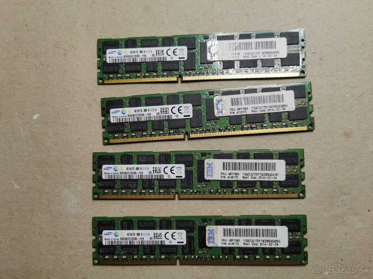 Predám 4/8/16 GB DDR3/DDR3L ECC registered moduly