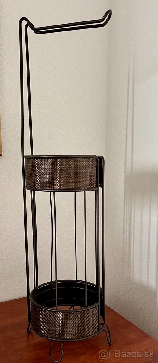 Kovový zásobník a držiak na toaletný papier - vintage