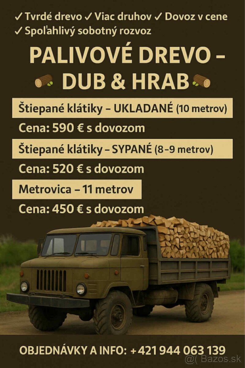 🪵 PALIVOVÉ DREVO – DUB & HRAB 🪵