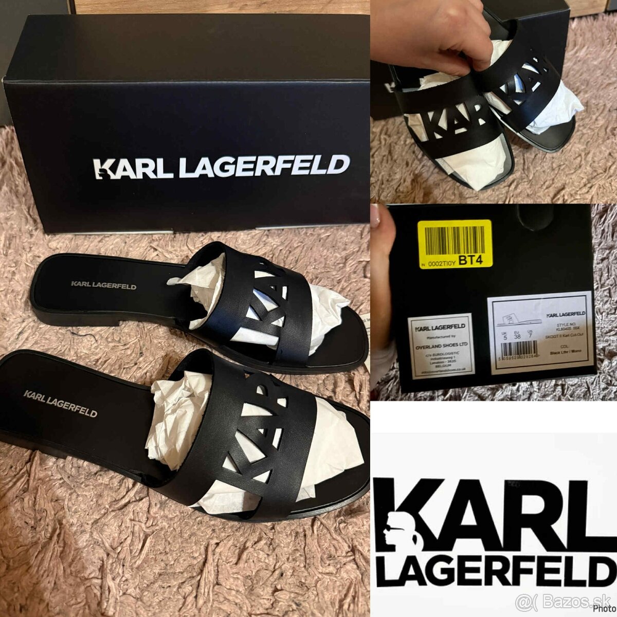 karl lagerfeld kozene nove damske slapky-sandalky