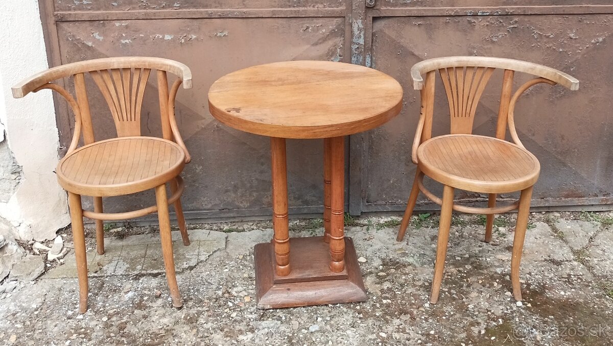 Retro stolík a 2 stoličky