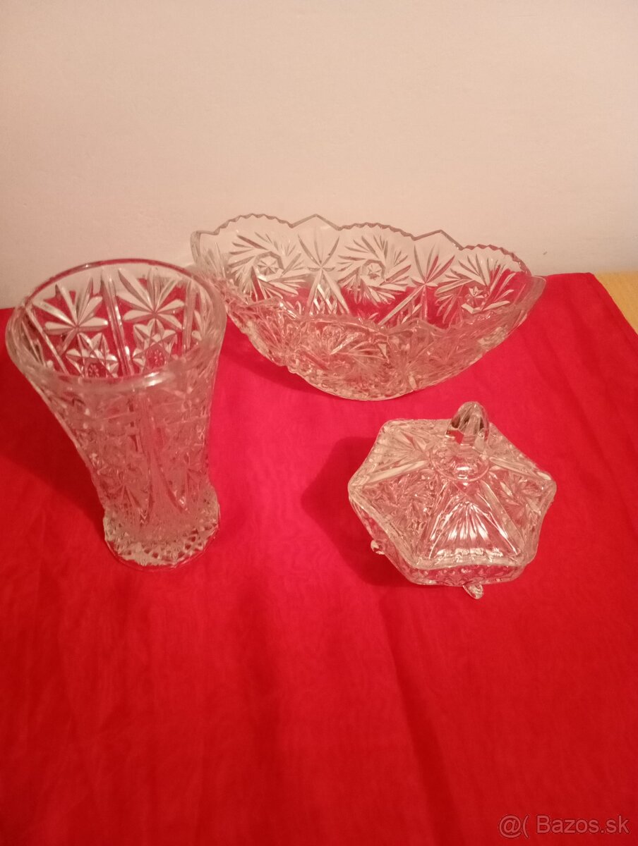 Súprava váz, pohárov z kryštálu