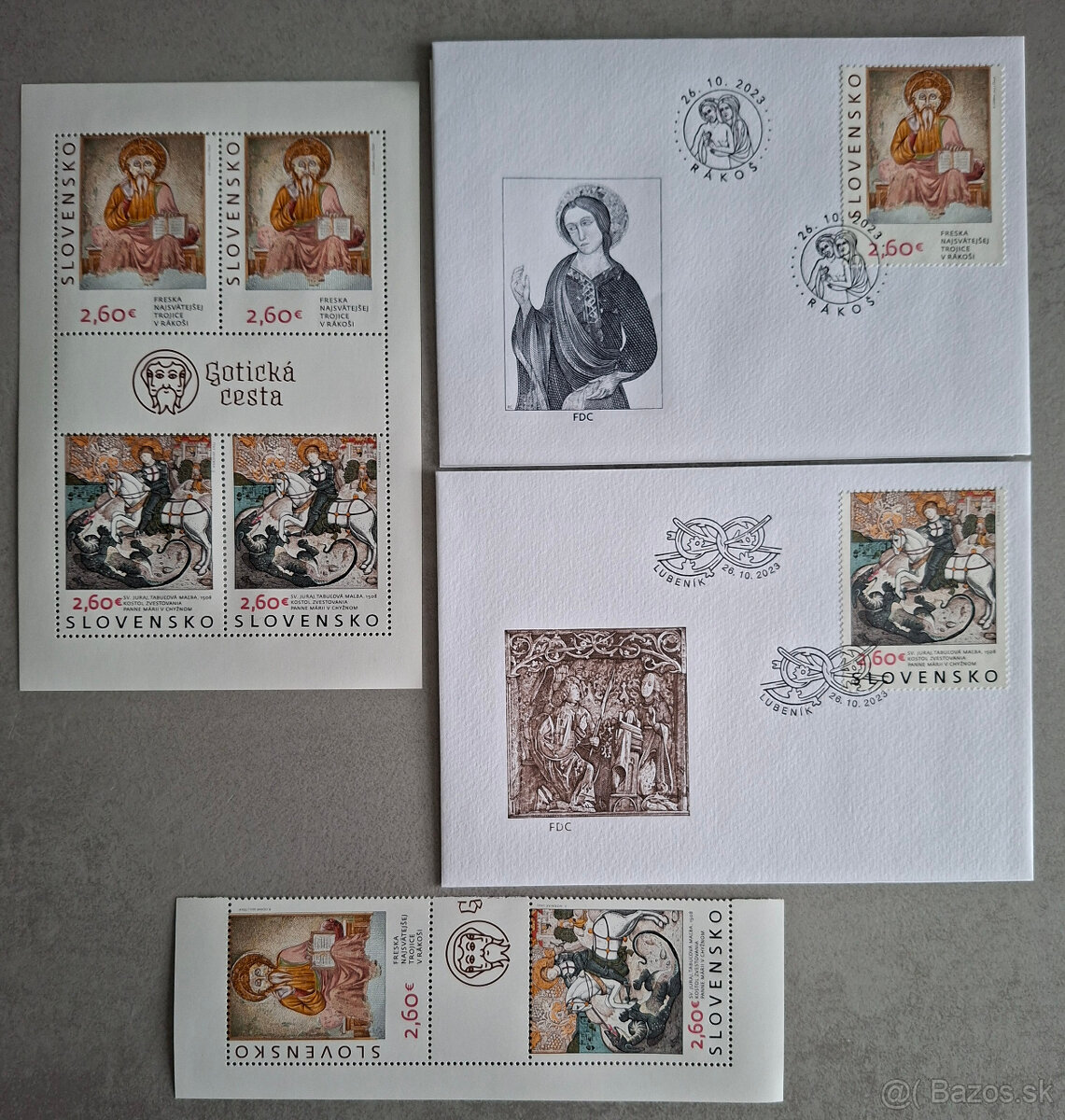 Fdc, známky gotická cesta