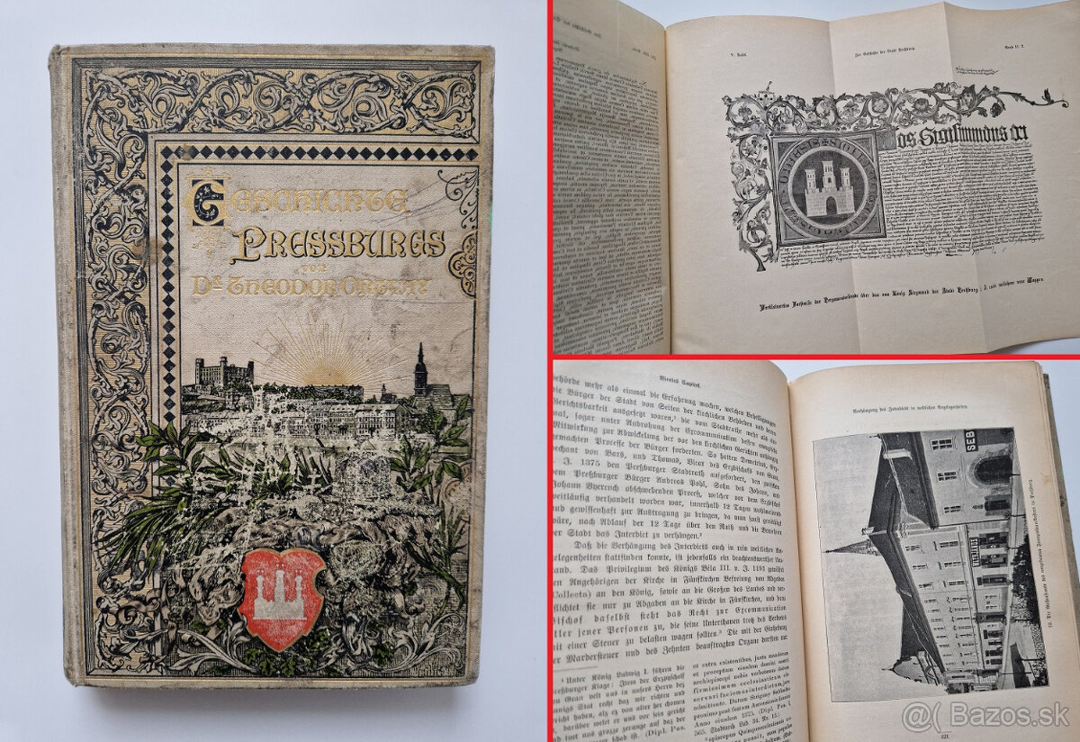 Dějiny města Bratislava 1898 Pressburg Tivadar Ortvay