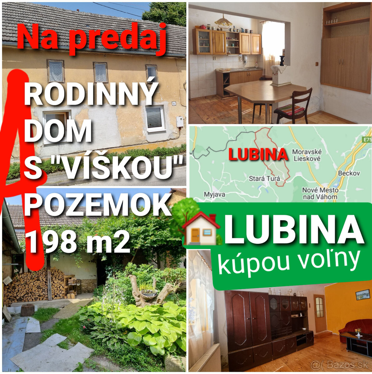 RODINNÝ DOM-CHALÚPKA s "VÍŠKOU" a POZEMOK 198m2 LUBINA
